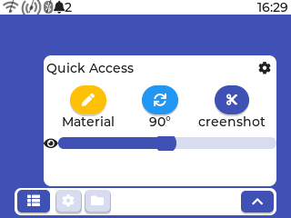 FlxOS Quick Access Panel